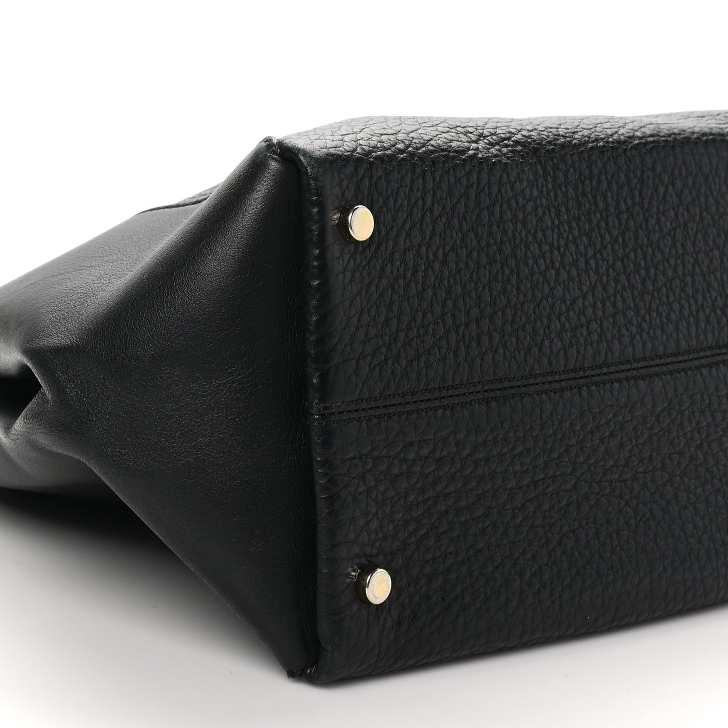 Grained Calfskin Large Alfie Tote Black