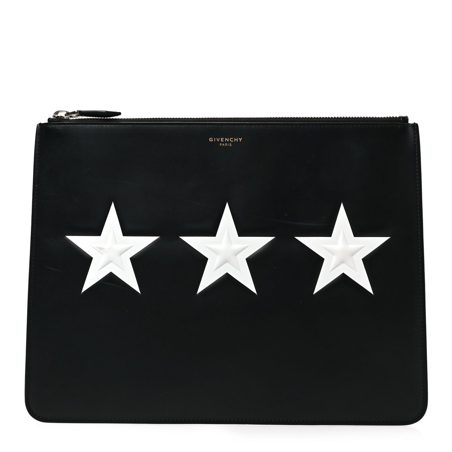 Smooth Calfskin Medium Star Pouch Black