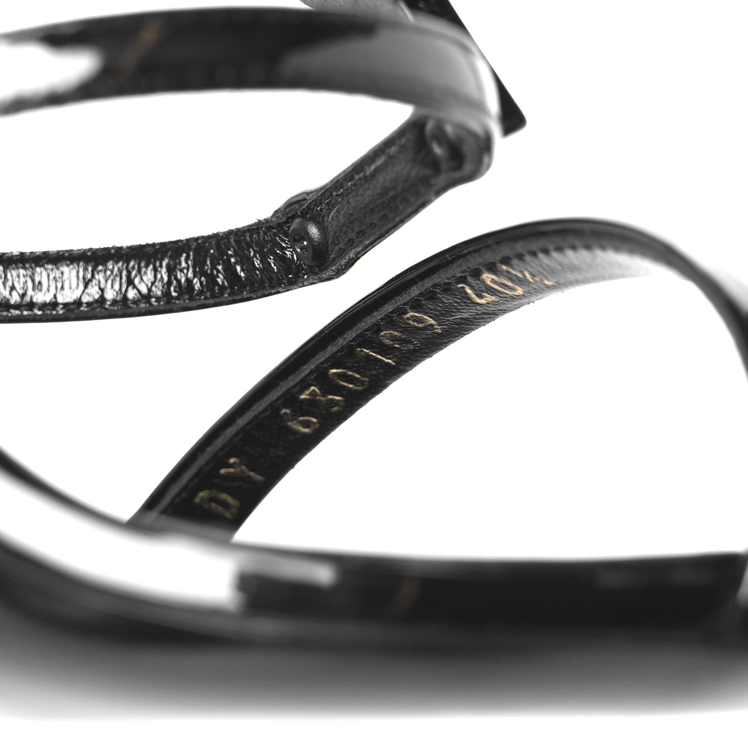 Saint Laurent Patent Cassandra 100 Ankle Strap Sandals 40.5 Black 9 of 10