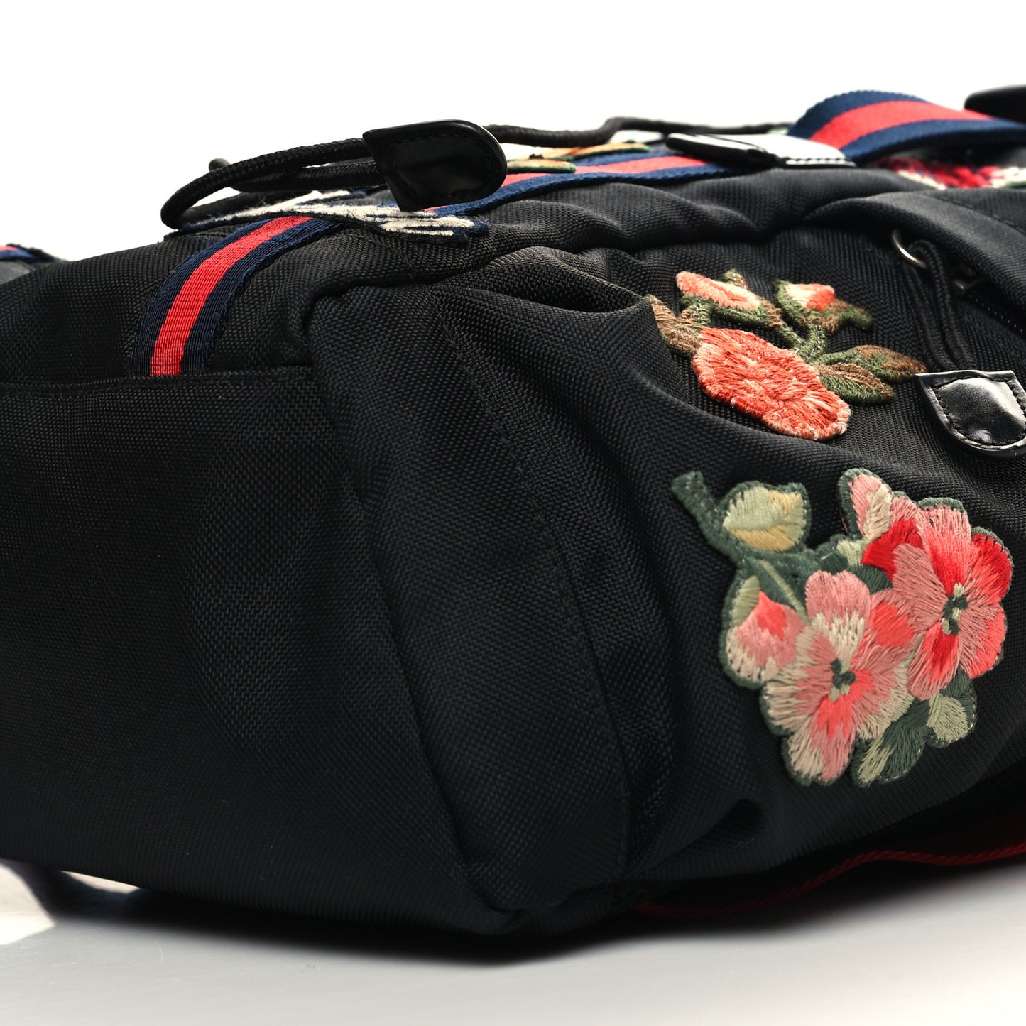 Techno Canvas Web L'Aveugle Par Amour Embroidered Double Buckle Backpack Black
