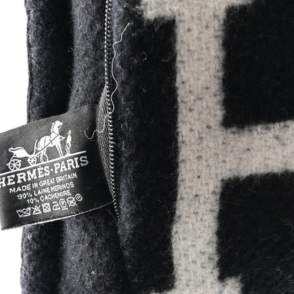 Hermes Wool Cashmere Avalon III Pillow PM Ecru Black 3 of 3