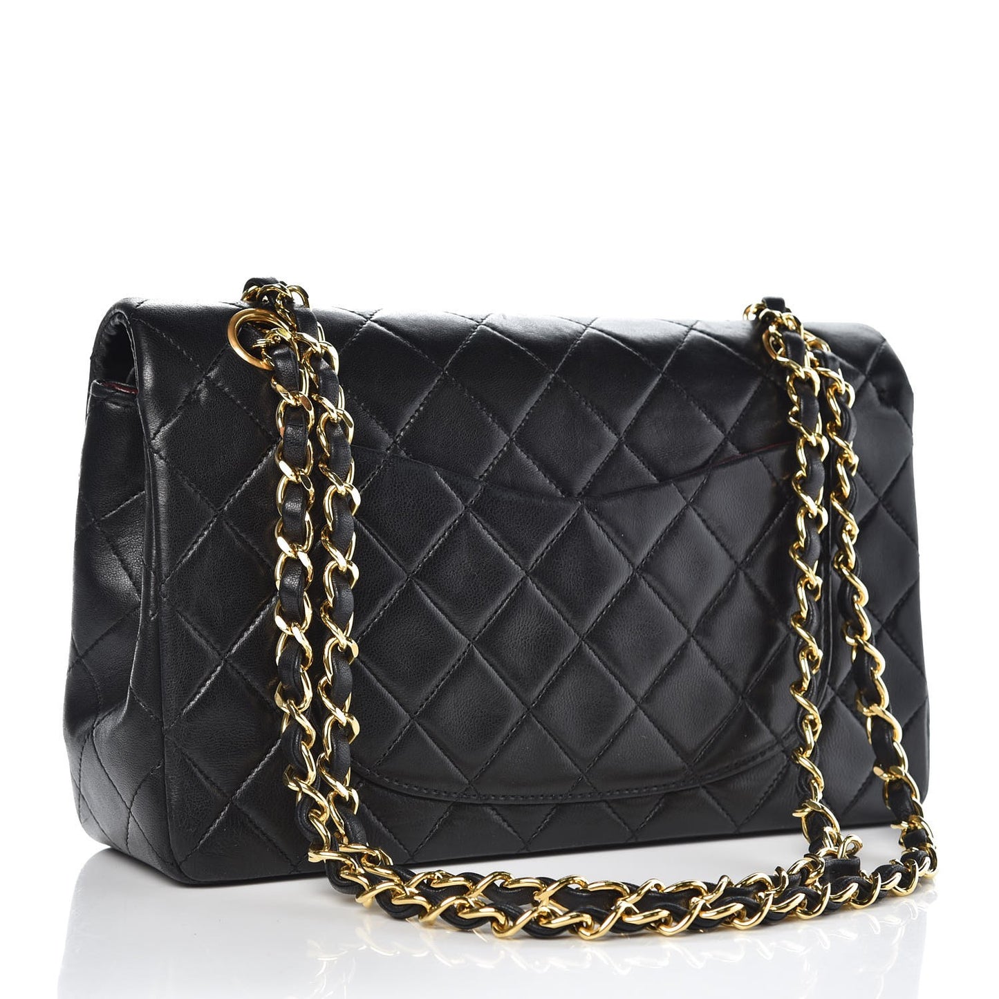 Lambskin Quilted Small Double Flap Black