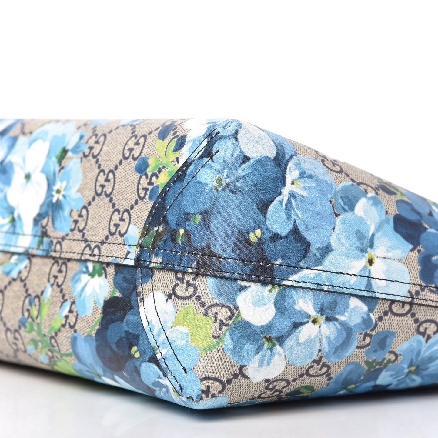 GG Supreme Monogram Blooms Small Reversible Tote Beige Blue Navy