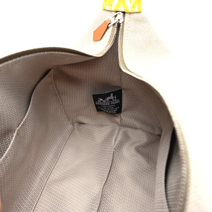 Hermes Canvas Large Bride-A-Brac Pouch Natural Jaune Citron 6 of 6