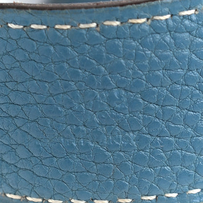 Hermes Togo Box 32mm H Belt 85 Blue Jean Black 5 of 8