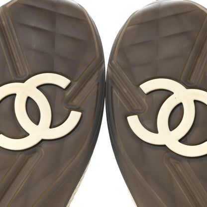 Chanel Mesh Suede Calfskin Quilted Sneakers 38.5 Black Dark Grey 6 of 9