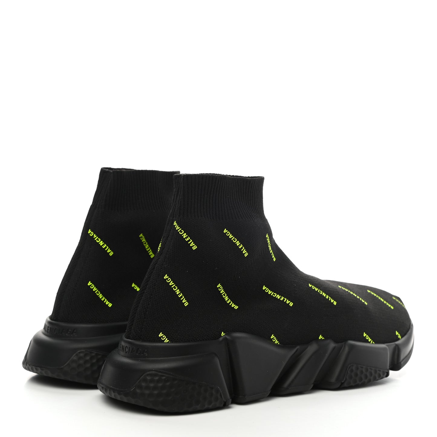 Neoprene Knit Allover Logo Womens Speed Sneakers 38 Black Yellow