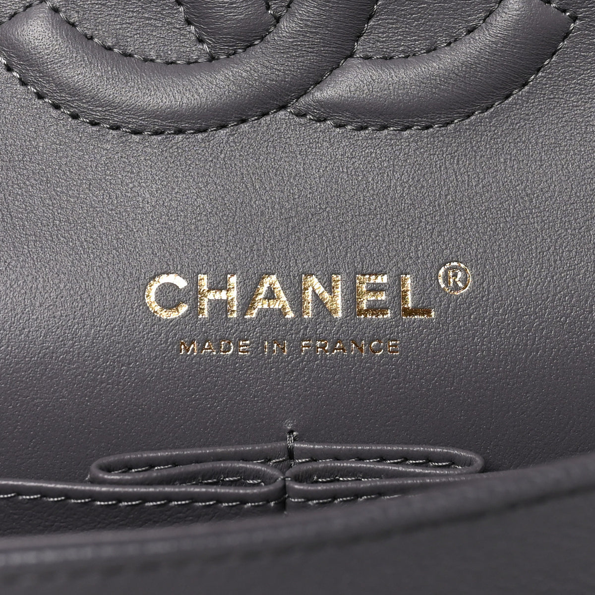 Caviar Quilted Medium Double Flap Dark Grey
