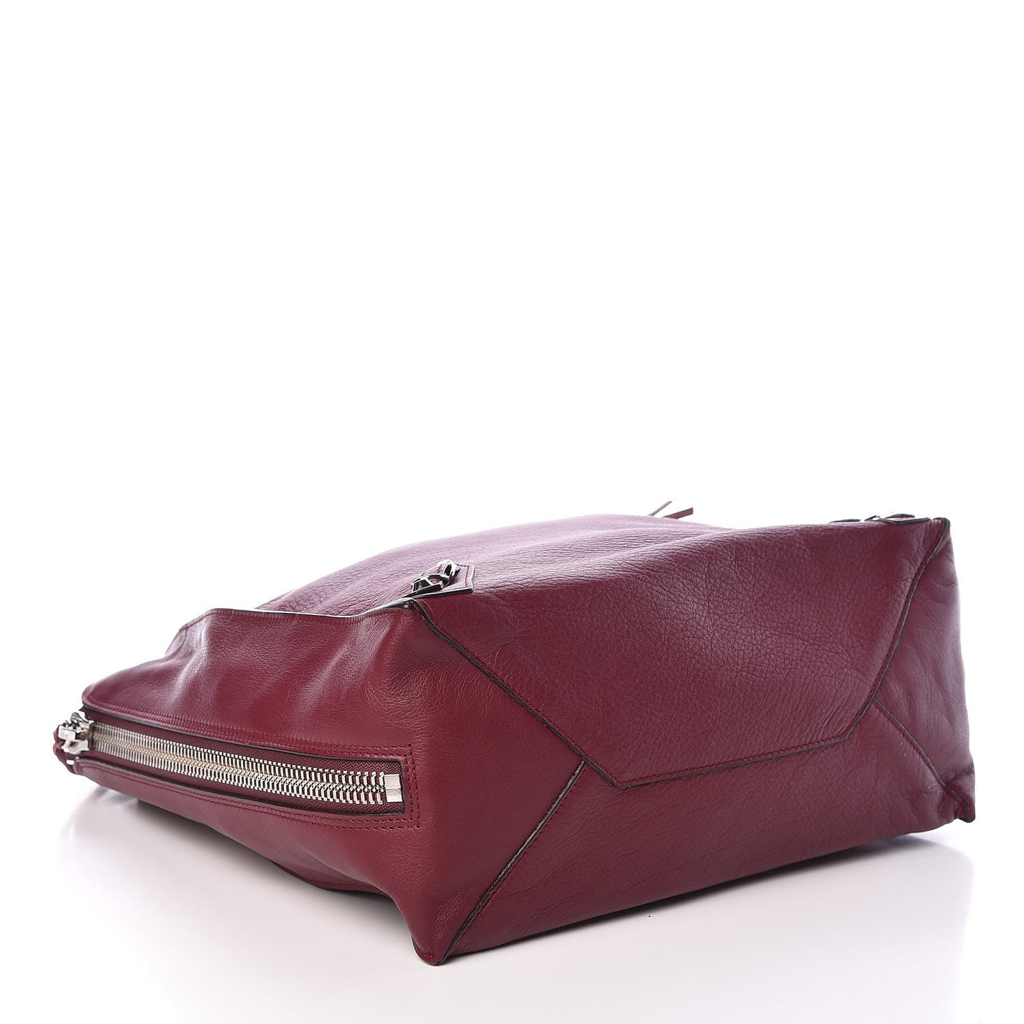 Veau Papier A5 Zip Around Tote Rouge Pourpre