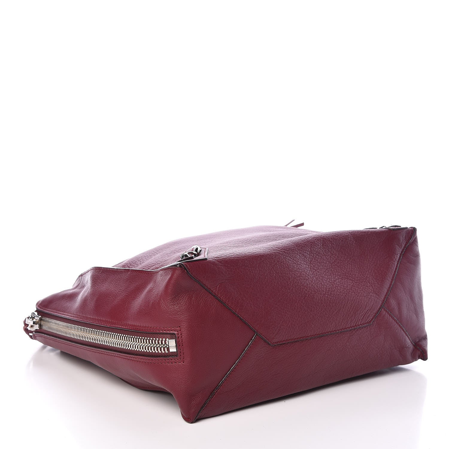Balenciaga Veau Papier A5 Zip Around Tote Rouge Pourpre 4 of 9