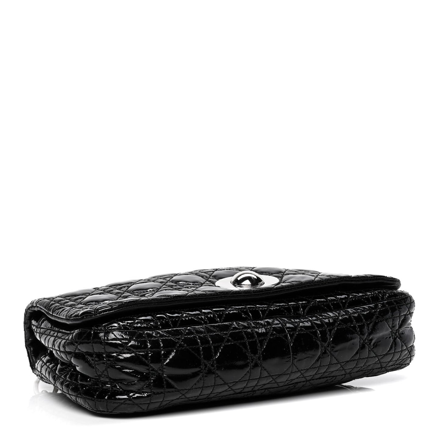 Patent Lambskin Cannage Rendezvous Flap Black