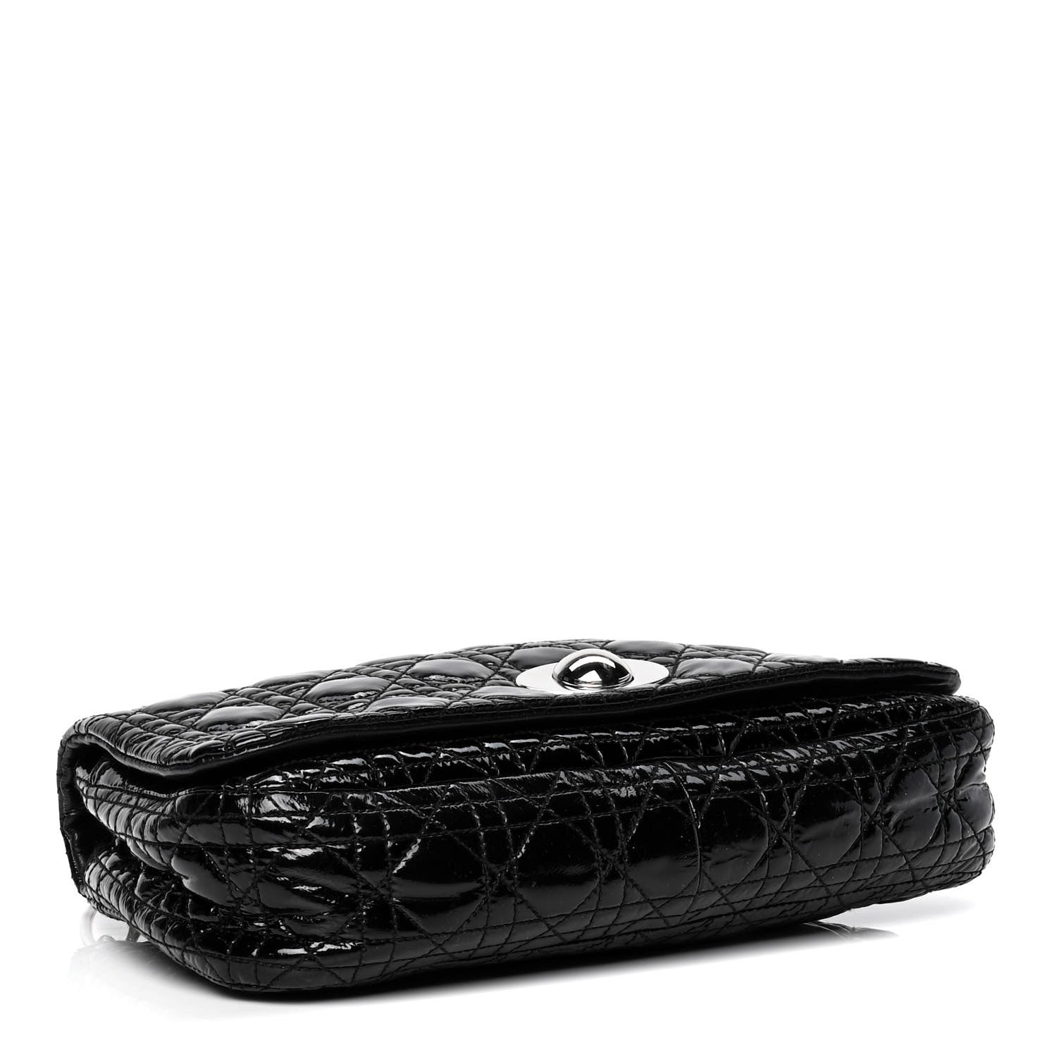 Christian Dior Patent Lambskin Cannage Rendezvous Flap Black 3 of 5