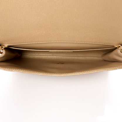 Chanel Metallic Caviar Quilted Clutch With Chain Flap Gold 5 of 12