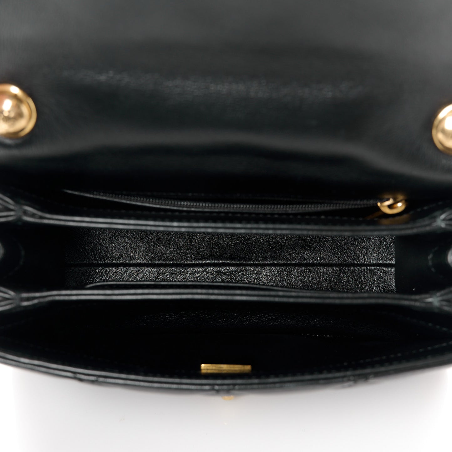 Lambskin Quilted Small Color Match Flap Black
