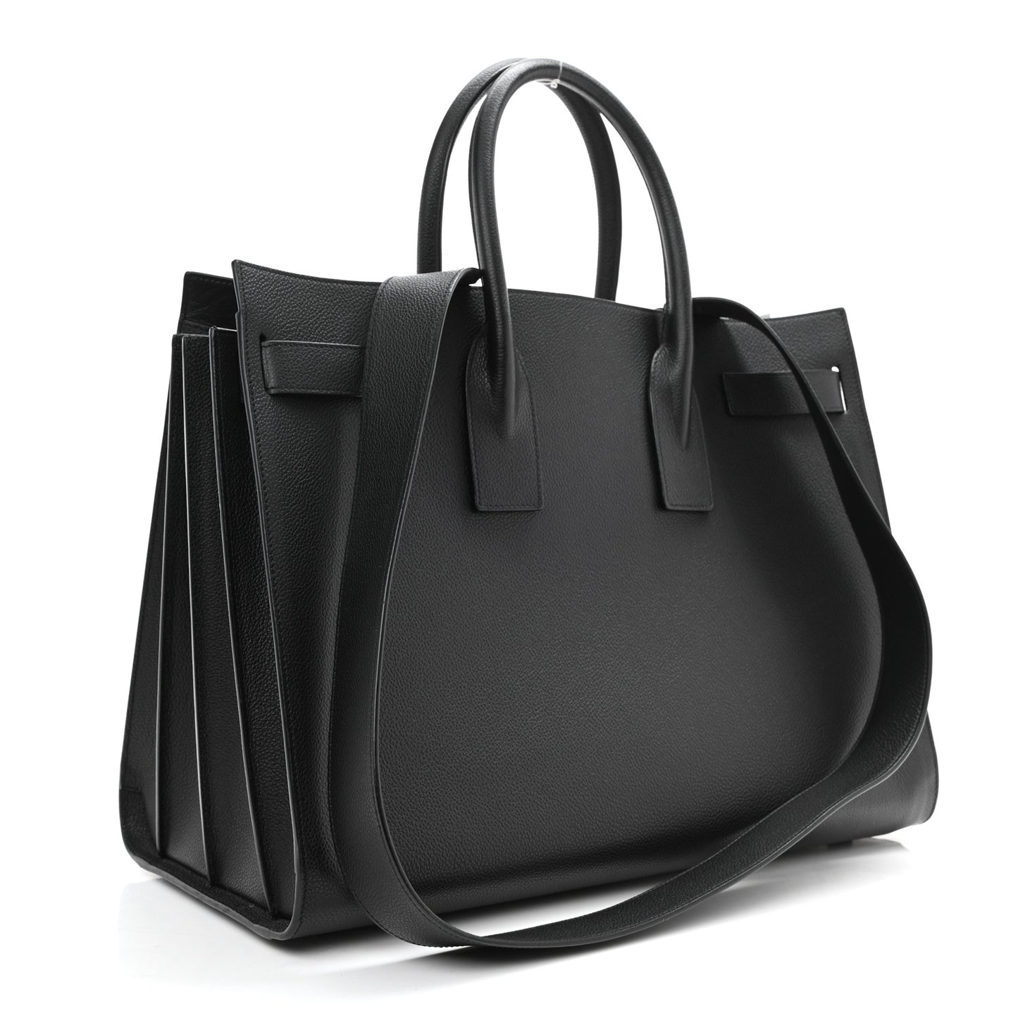 Grained Calfskin Large Sac De Jour Carryall Black