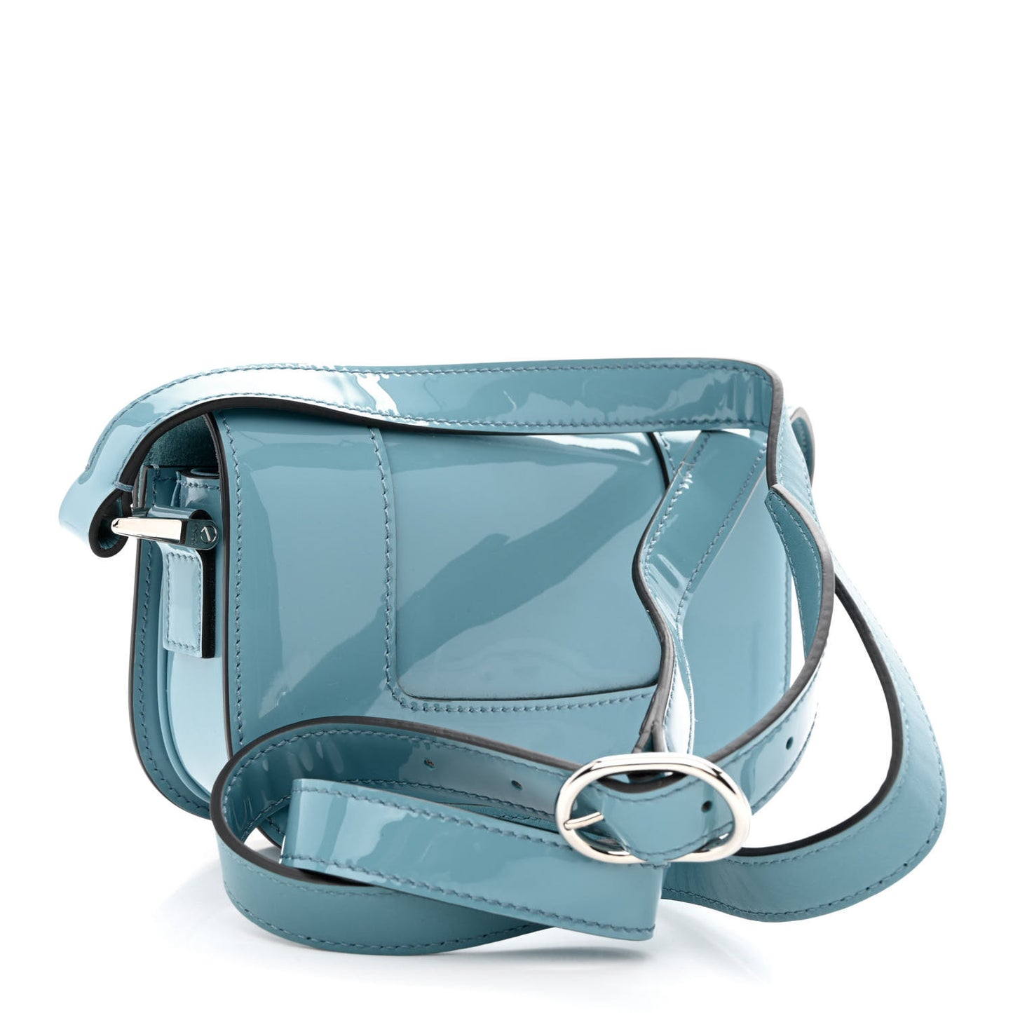 Patent Small Supervee Crossbody Bag Atlantique