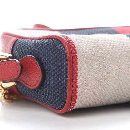 Gucci Canvas Sylvie Stripe Mini Ophidia Camera Bag Mystic White Hibiscus Red Maritime 8 of 9