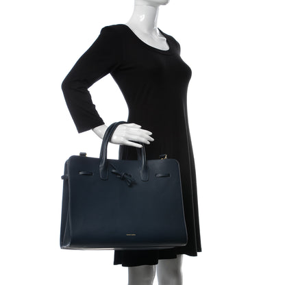 Mansur Gavriel Calfskin Large Sun Bag Blu 2 of 10