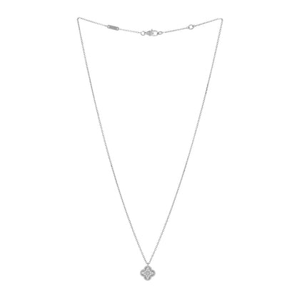 Van Cleef & Arpels 18K White Gold Diamond Sweet Alhambra Pendant Necklace 3 of 4