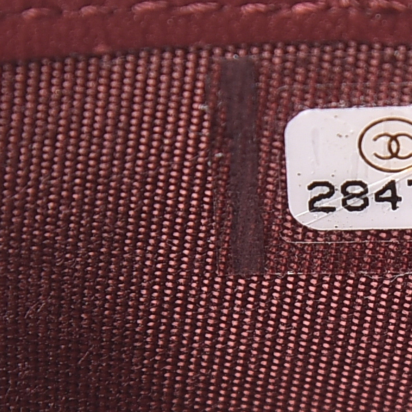 Lambskin Quilted Card Holder Burgundy