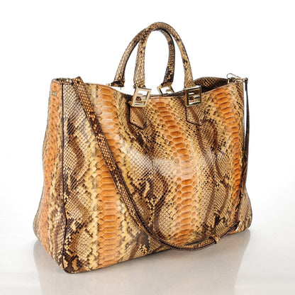Fendi Python Twins Tote Brown 3 of 9