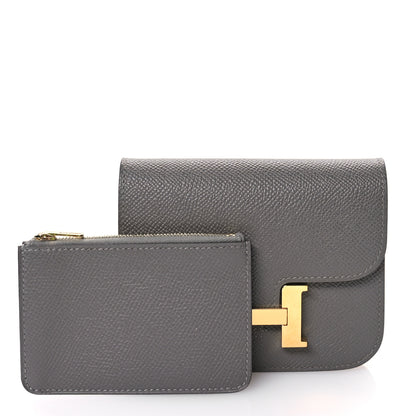 Hermes Epsom Constance Slim Wallet Gris Meyer 3 of 12