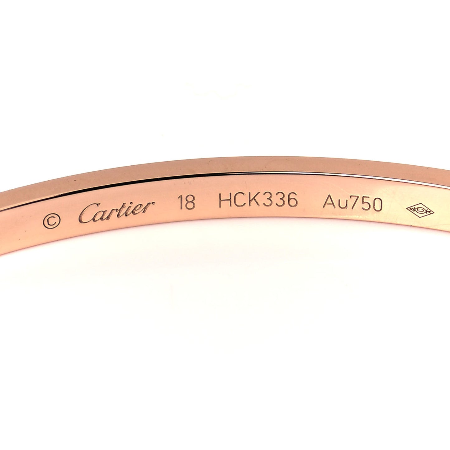 18K Pink Gold 6 Diamond Small LOVE Bracelet 18