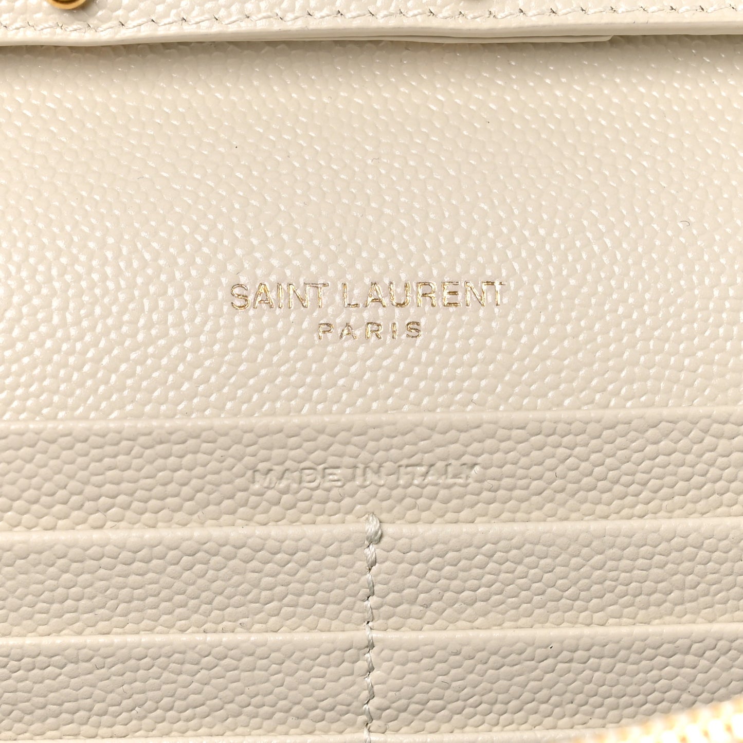 Grain De Poudre Matelasse Chevron Monogram Chain Wallet Crema Soft