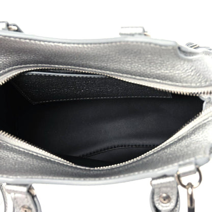 Balenciaga Metallic Grained Calfskin Neo Classic Silver Hardware Mini City Silver 5 of 11