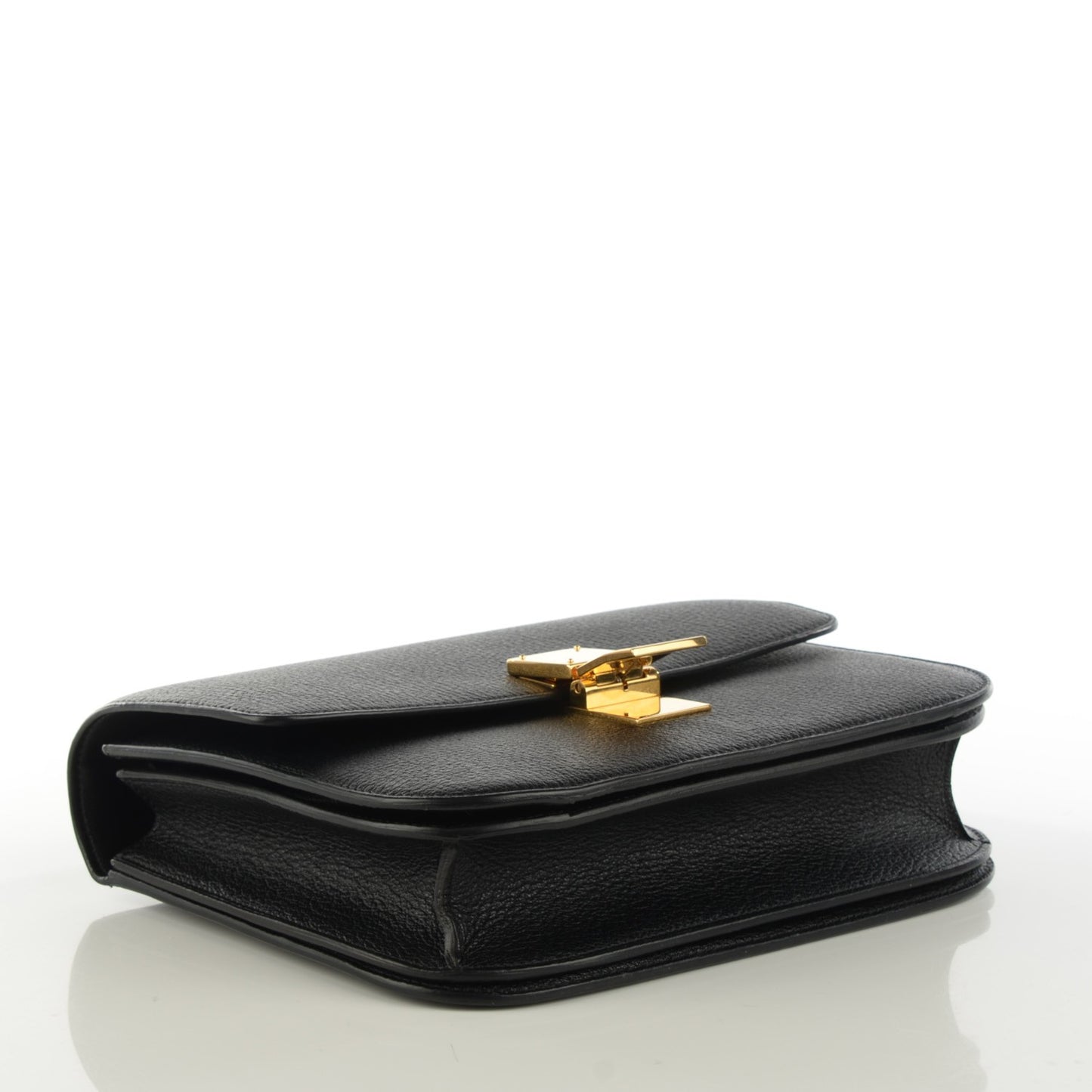 Goatskin Medium Classic Box Flap Bag Black