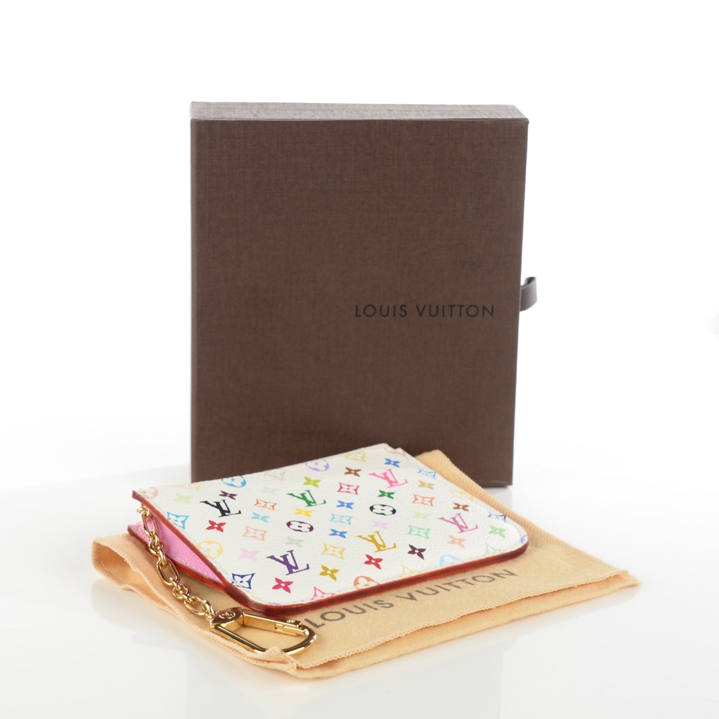 Monogram Multicolor Key Pouch White Litchi