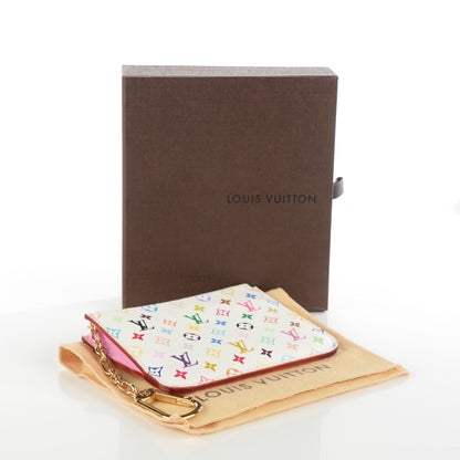 Louis Vuitton Monogram Multicolor Key Pouch White Litchi 4 of 7