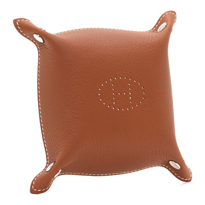 Hermes Taurillon Clemence Mini Mises et Relances Change Tray Jaune Fauve 3 of 7