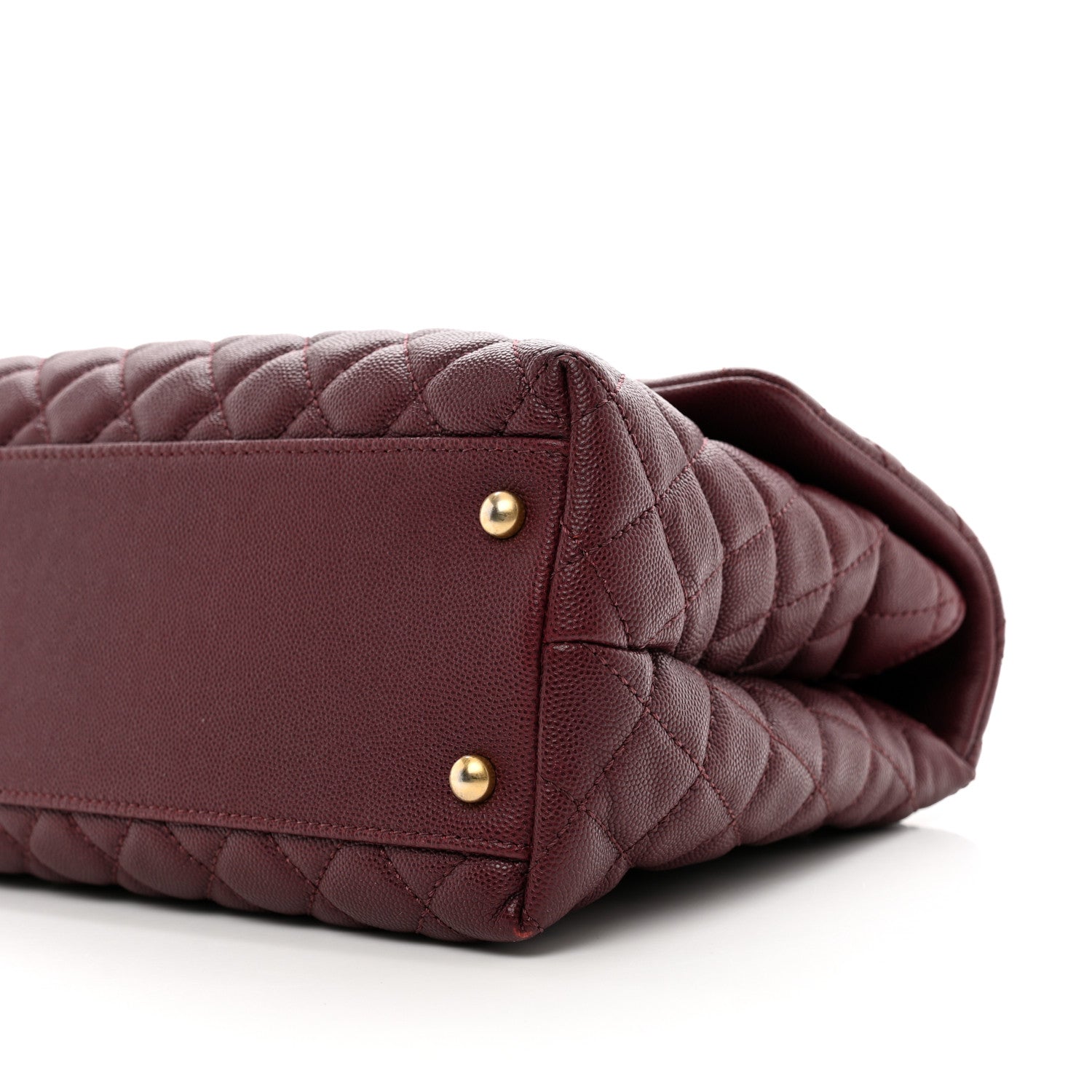 Chanel Caviar Lizard Quilted Medium Coco Handle Flap Burgundy 10 of 11