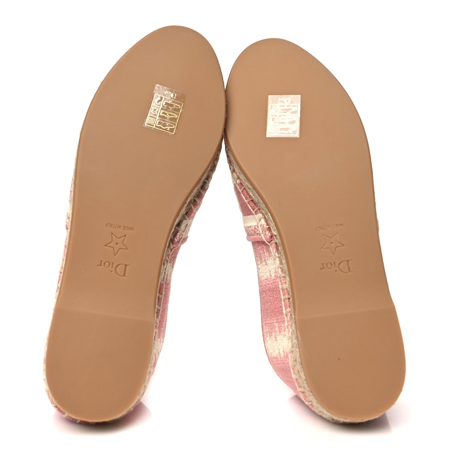 Cotton D-Stripes Embroidered Granville 15mm Espadrilles 35.5 Deep Nude
