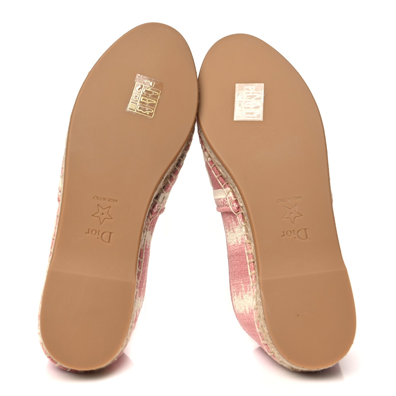 Christian Dior Cotton D-Stripes Embroidered Granville 15mm Espadrilles 35.5 Deep Nude 6 of 9