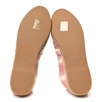 Christian Dior Cotton D-Stripes Embroidered Granville 15mm Espadrilles 35.5 Deep Nude 6 of 9