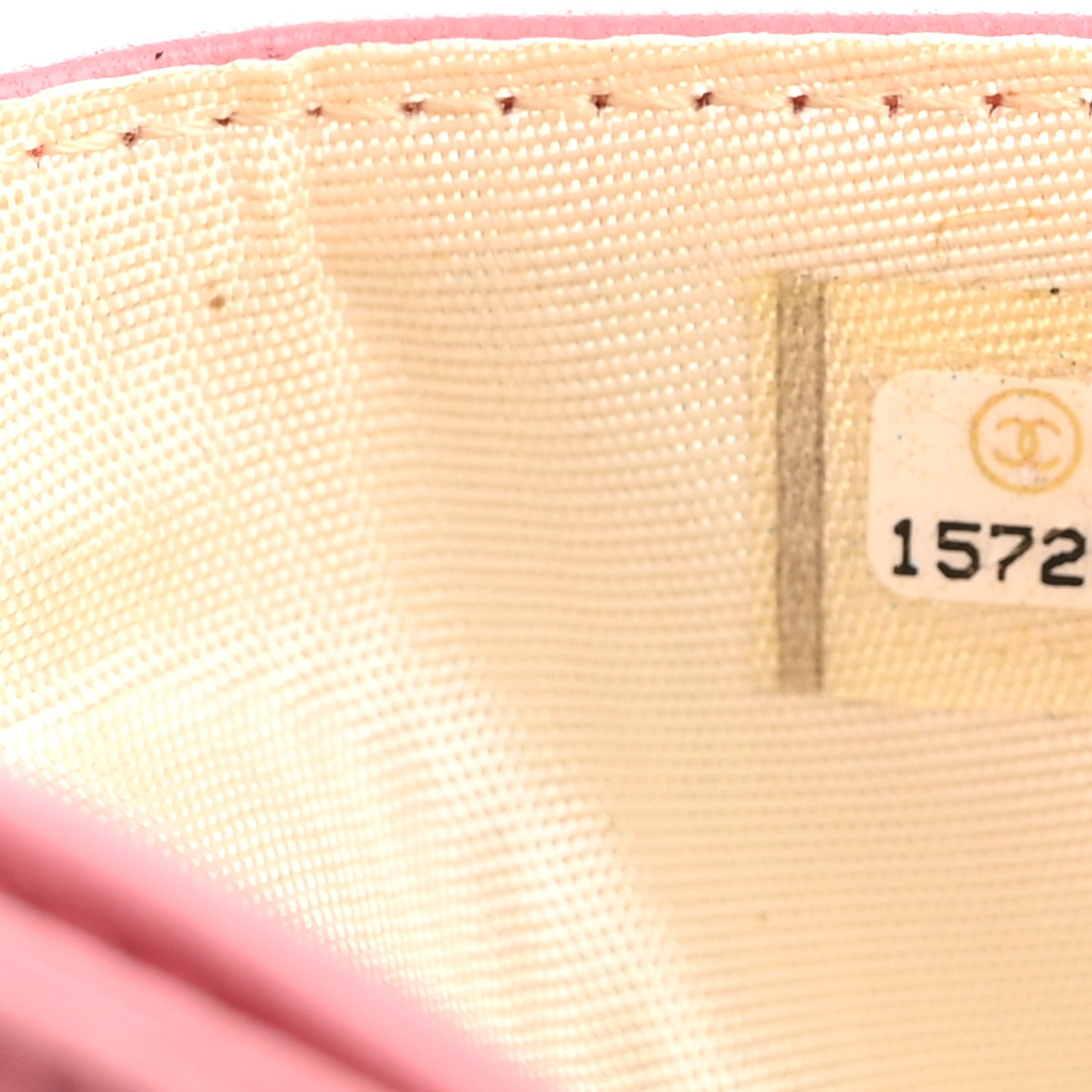 Lambskin Camellia Embossed Card Holder Pink