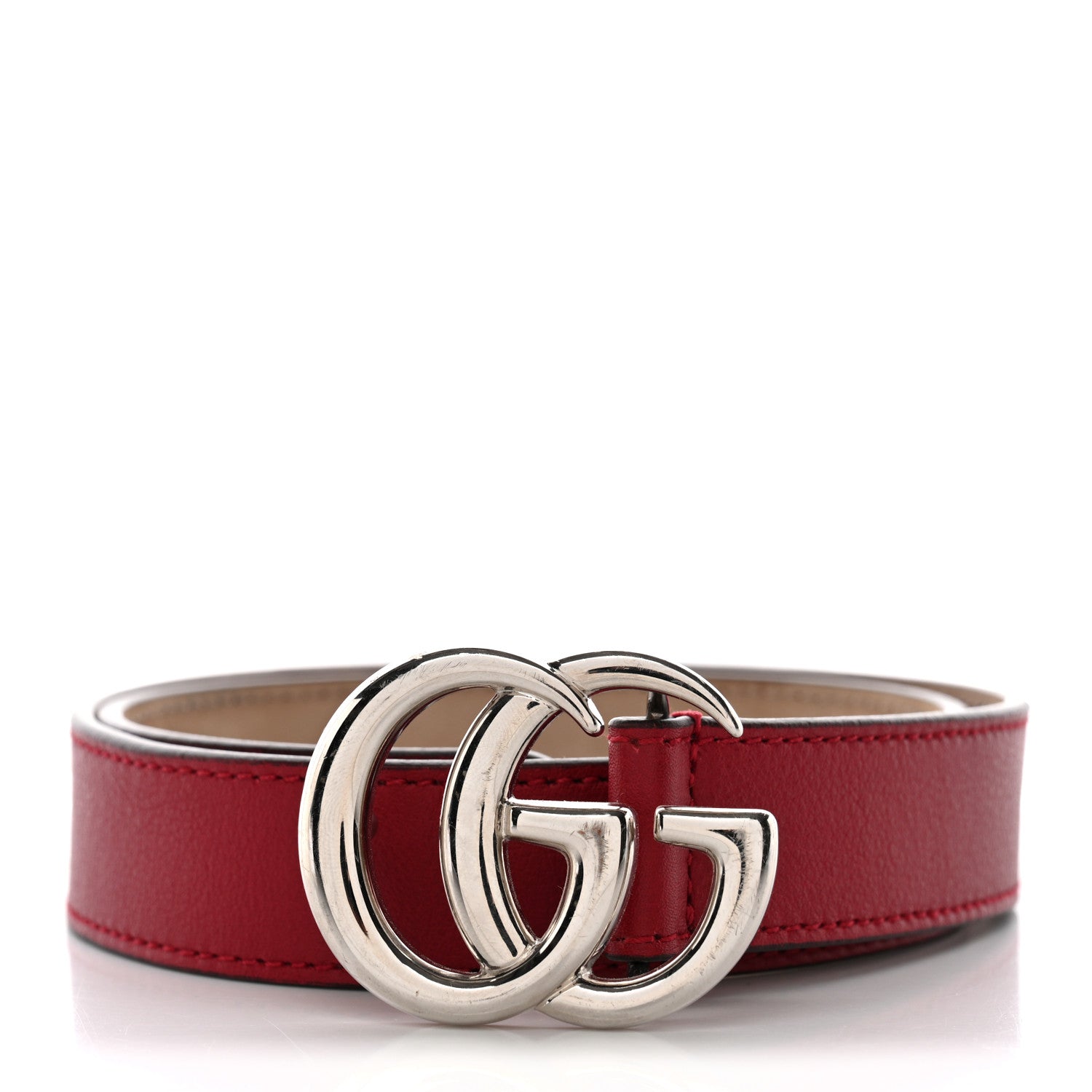 Gucci Calfskin Kids Double G 20mm Belt M Red 1 of 7