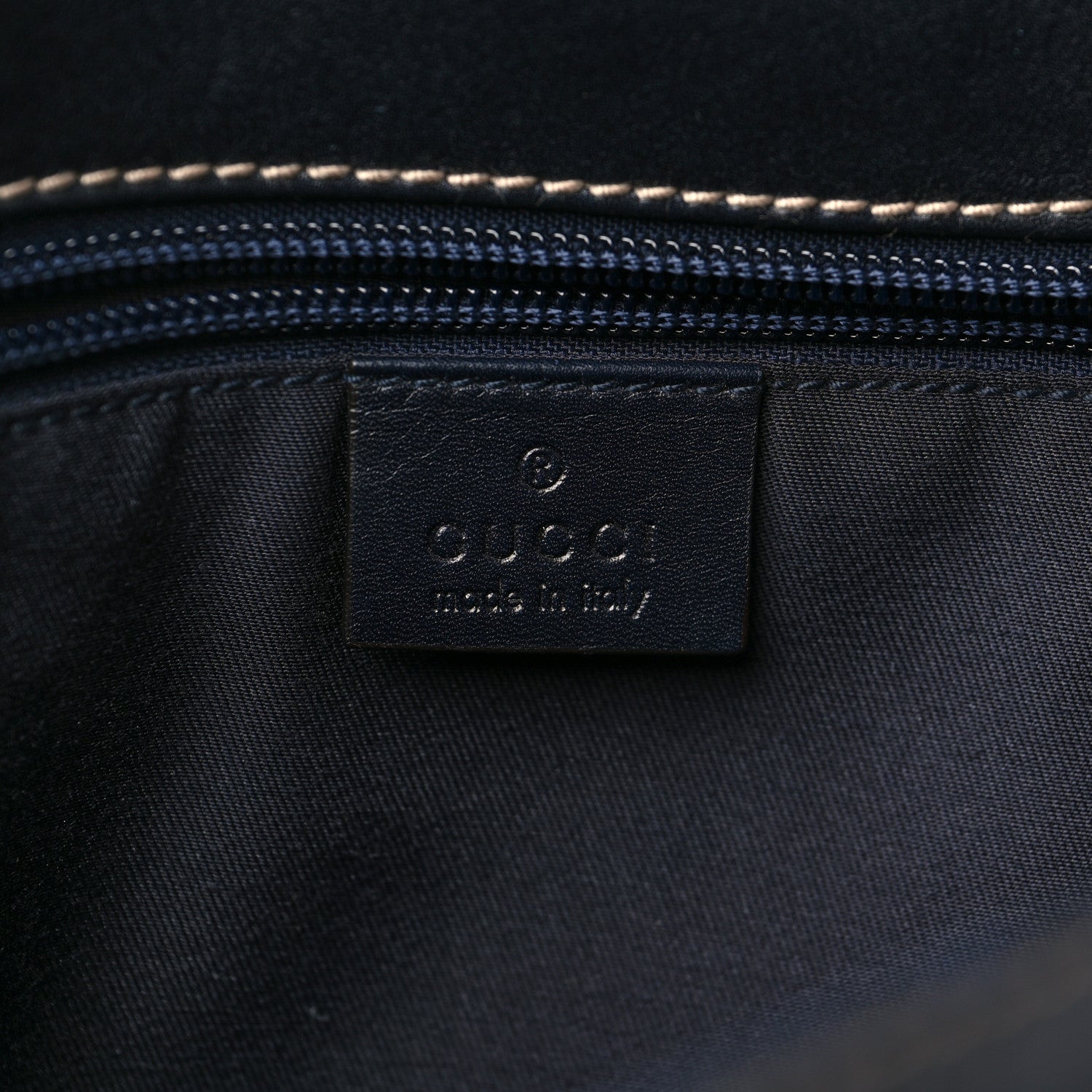 Gucci Guccissima Large Flap Messenger Bag Navy 6 of 13