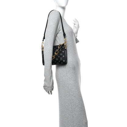 Louis Vuitton Satin Beaded Embroidered Monogram Coussin BB Black 3 of 17