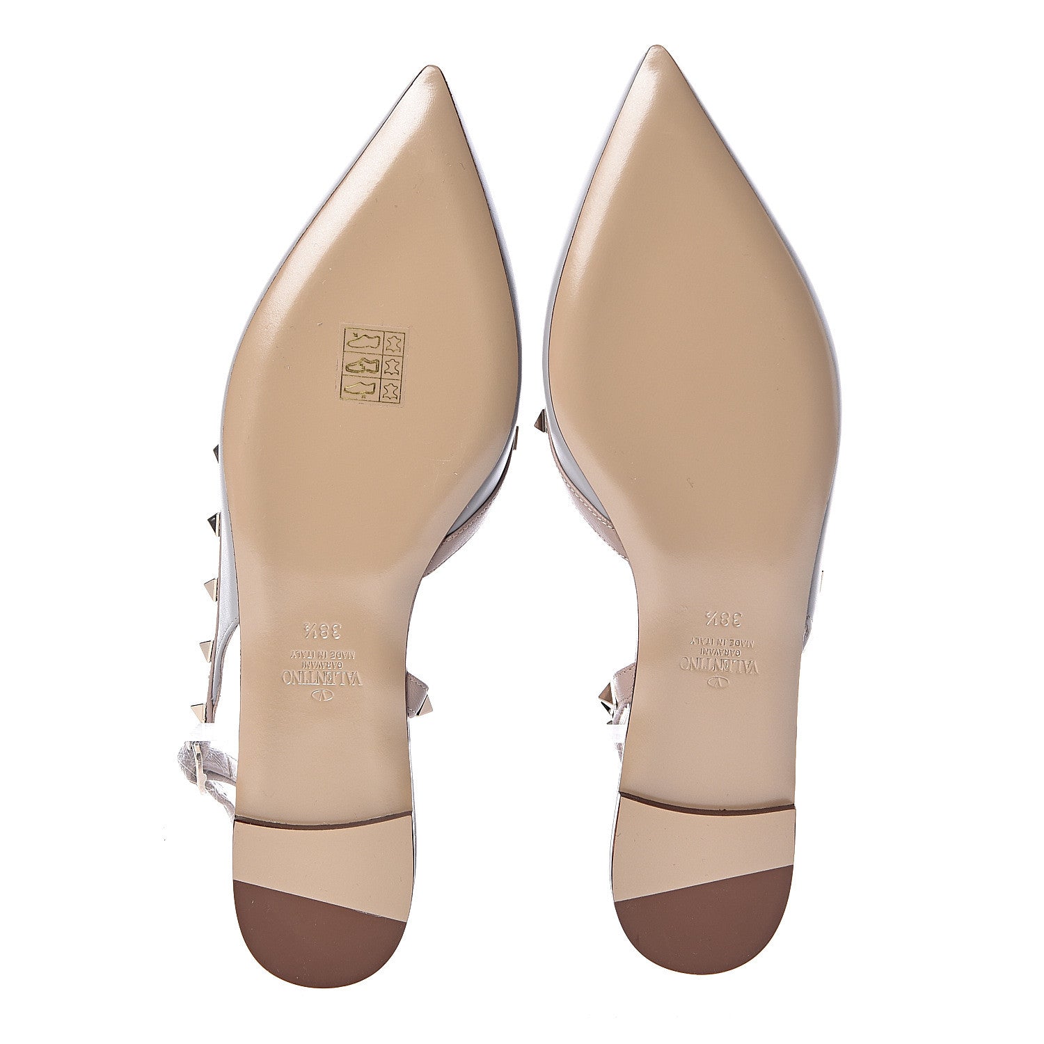 Valentino Garavani Nappa Rockstud Slingback Flats 38.5 Pastel Grey Poudre 5 of 8