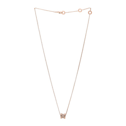 Bulgari 18K Rose Gold Diamond Small B.Zero1 Pave Pendant Necklace 3 of 6