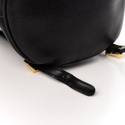 MCM Grained Calfskin Studded Drawstring Backpack Black 10 of 12