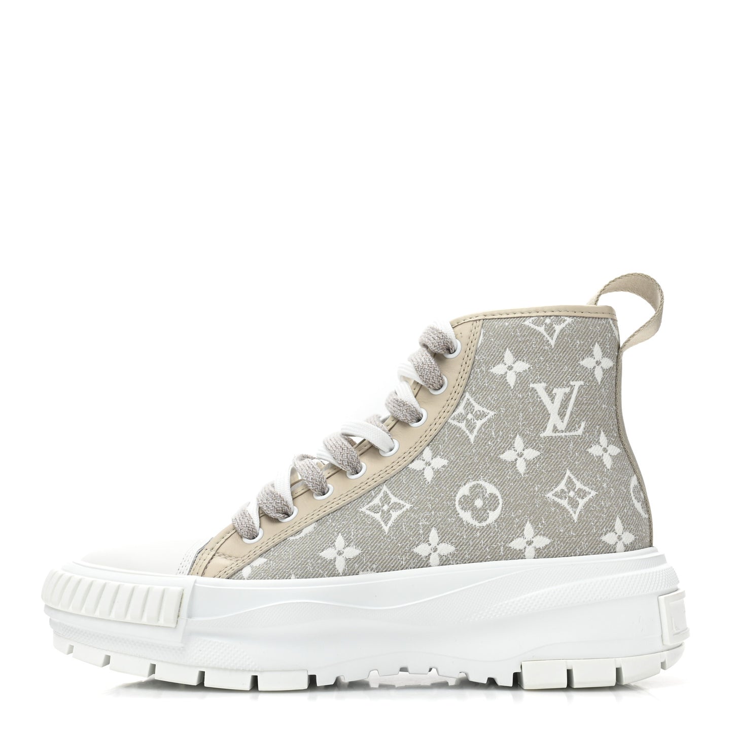 Denim Monogram Squad Sneaker Boots 37.5 Beige