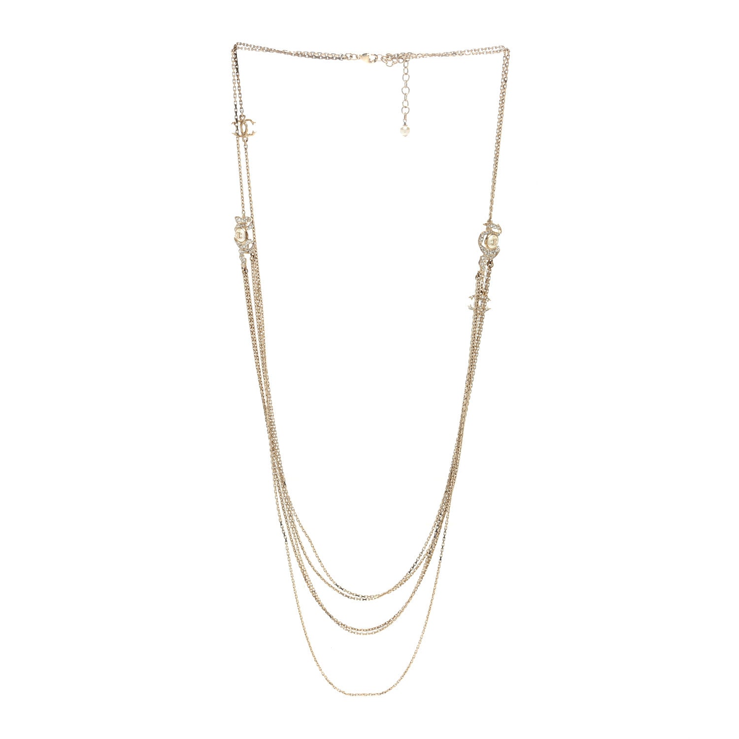 Chanel Pearl Chain CC Paris-Athens Long Multistrand Necklace Gold Pearly White 2 of 4