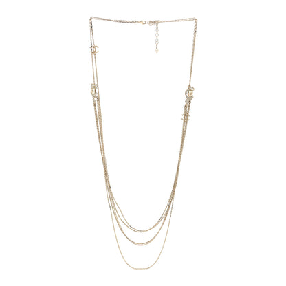Chanel Pearl Chain CC Paris-Athens Long Multistrand Necklace Gold Pearly White 2 of 4