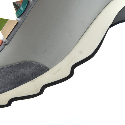 Fendi Neoprene Calfskin Rainbow Studded Sneaker 35.5 Gray 12 of 15