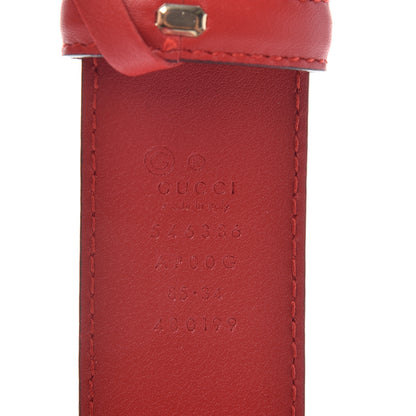 Gucci Moon Calfskin Interlocking G 37mm Belt 85 34 Vibrant Red 3 of 6