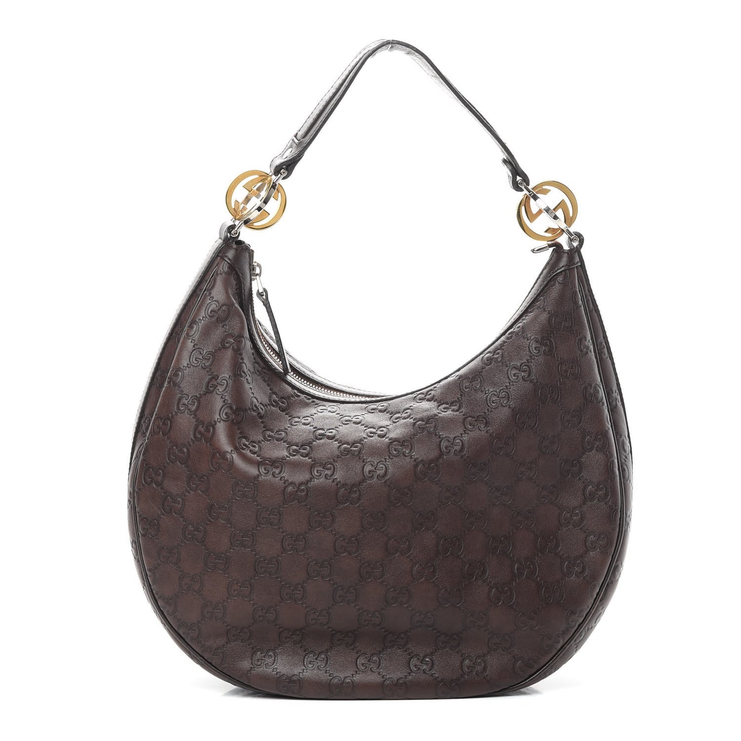 Guccissima Medium GG Twins Hobo Dark Brown